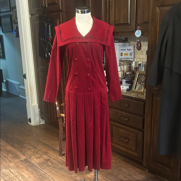 Laura Ashley Dresses & Skirts - Vintage RARE Laura Ashley Sz 10 Red Double-Breasted Sailor Dress GVC